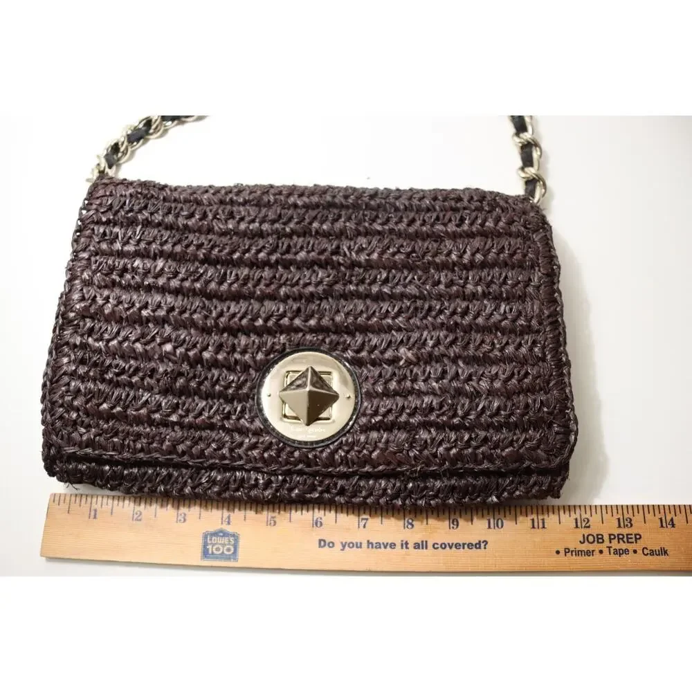 Kate Spade New York Rose Hall Monette Brown Wicker Shoulder Bag RARE! - Picture 14 of 16